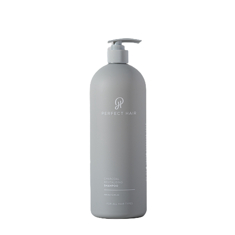 Pefect Hair Charcoal Shampoo 1 Litre bottle.  This  deep cleans but also relaxes and moisturizes the hair, leaving it softer, shinier, and more manageable.