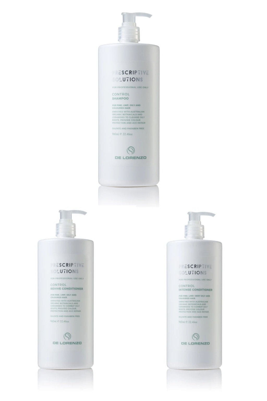 De Lorenzo Prescriptive Solutions Control 960ml Duo Shampoo & Conditioner (Plus Pumps)