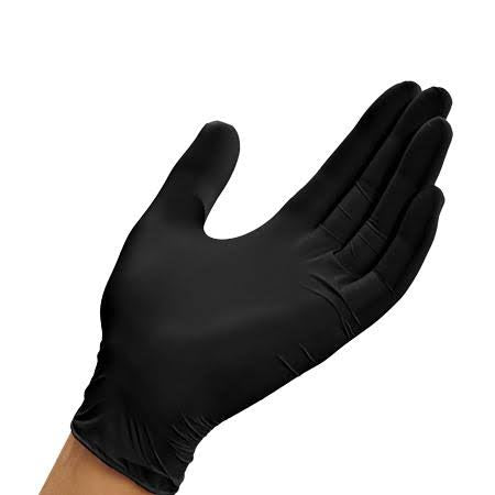 Nitrile Gloves BLACK 100 pack ~ Black Shield by Hi Lift