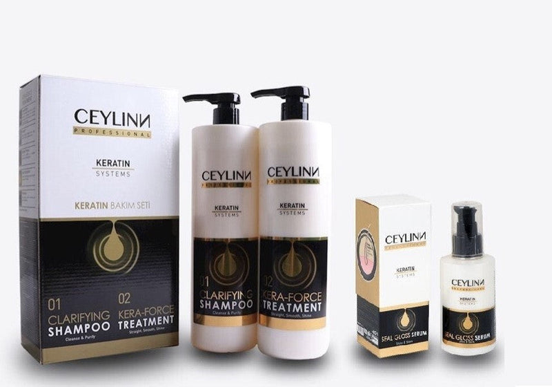 Ceylinn Keratin Straightening Treatment Kit 1 Litre & Keratin & Botox Serum 100ml